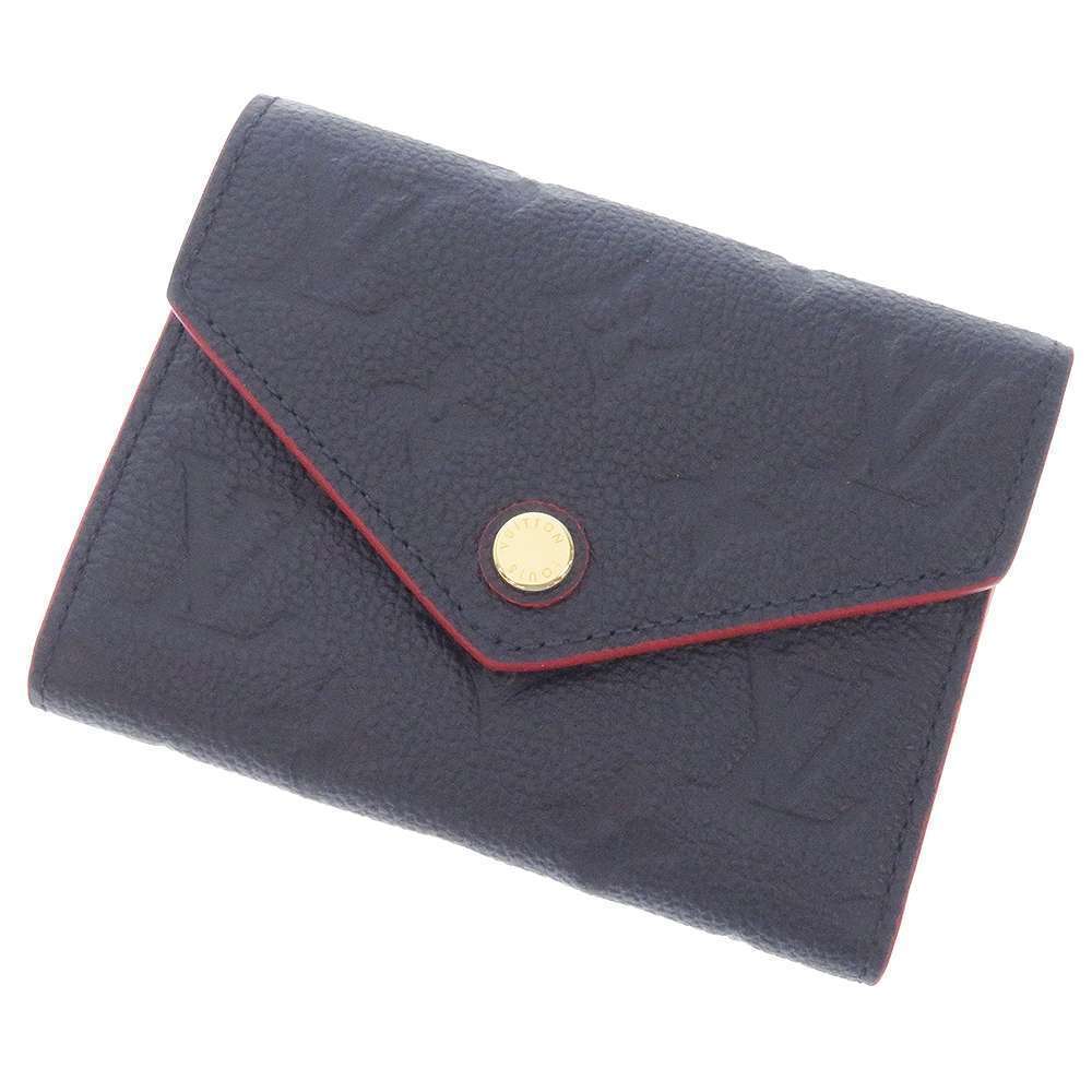 Louis Vuitton Tri Wallet Empreinte Portefeuille Victorine Marine Rouge Blue
